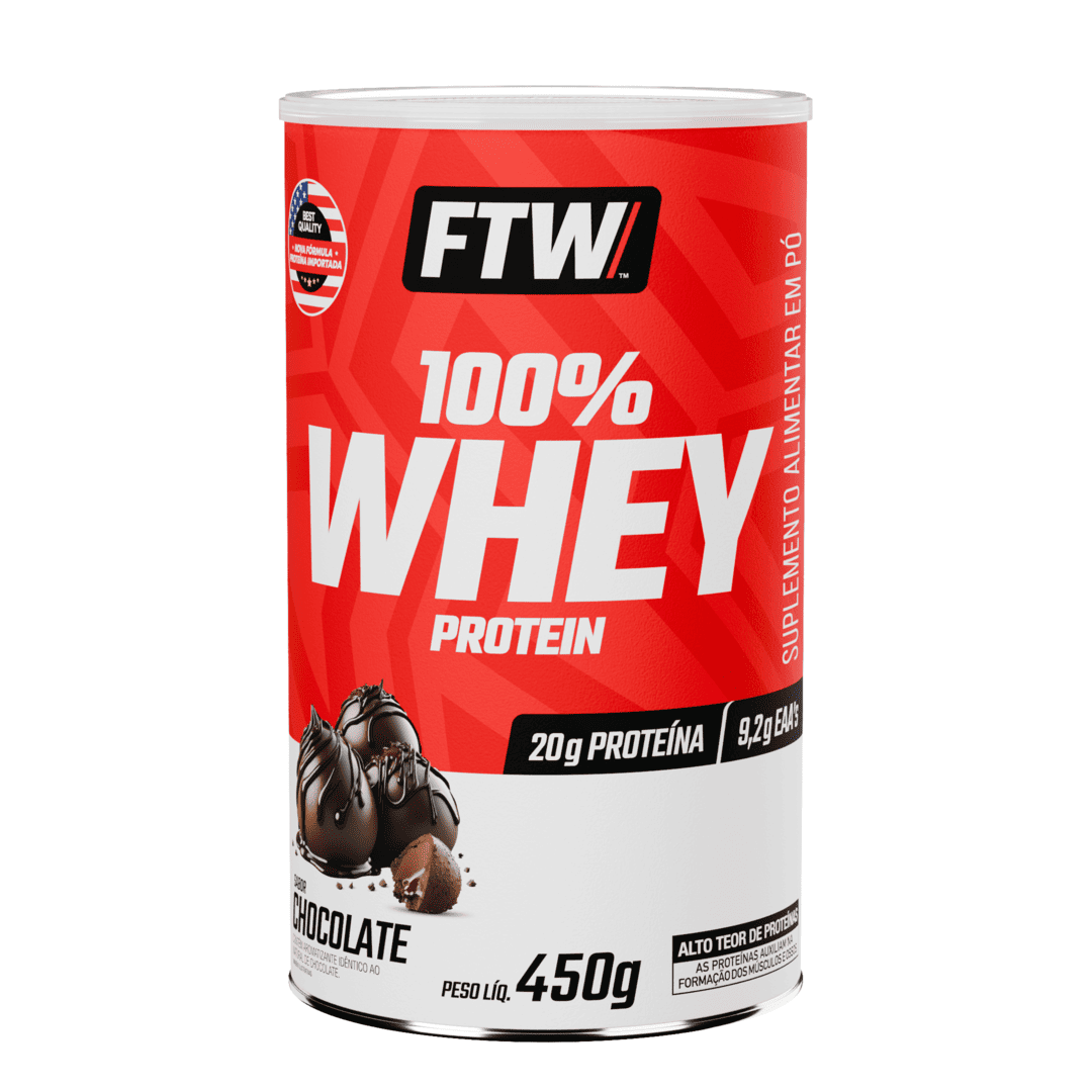 100% Whey Protein 450g Sabor Chocolate - FTW
