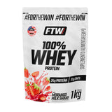 100% Whey Protein Morango Milk Shake 1kg Refil - FTW