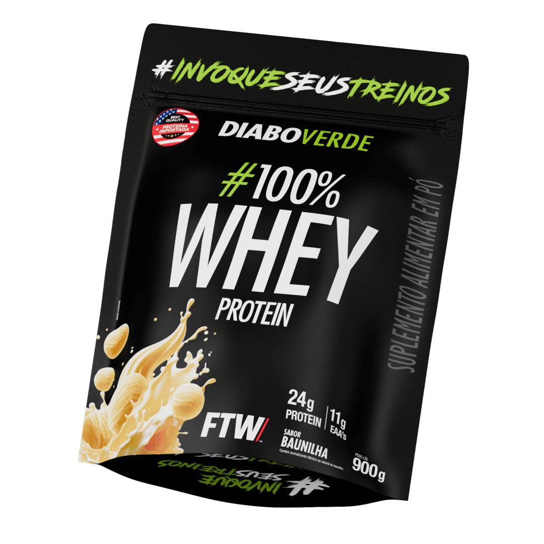 100% Whey Protein Refil Morango 900g - Diabo Verde