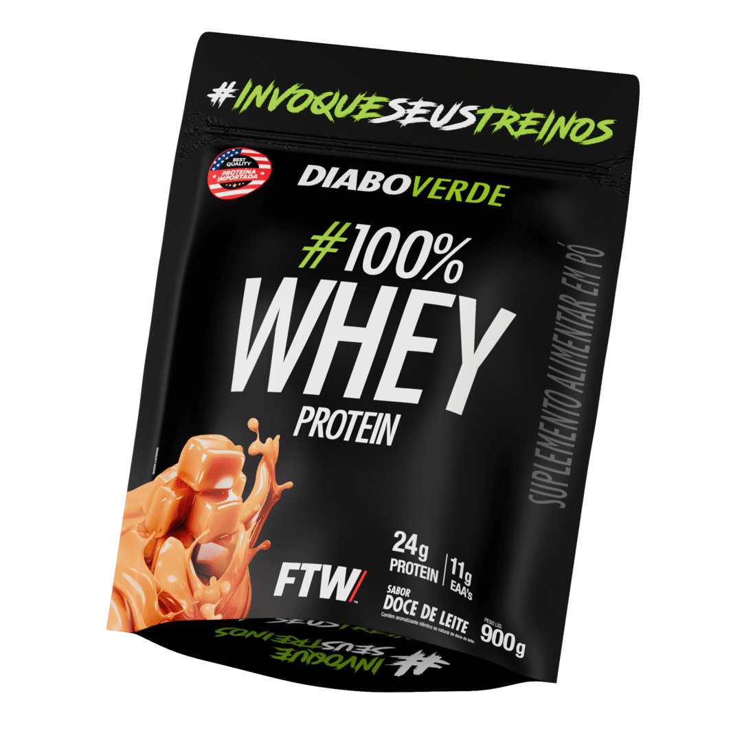 100% Whey Protein Refil Morango 900g - Diabo Verde