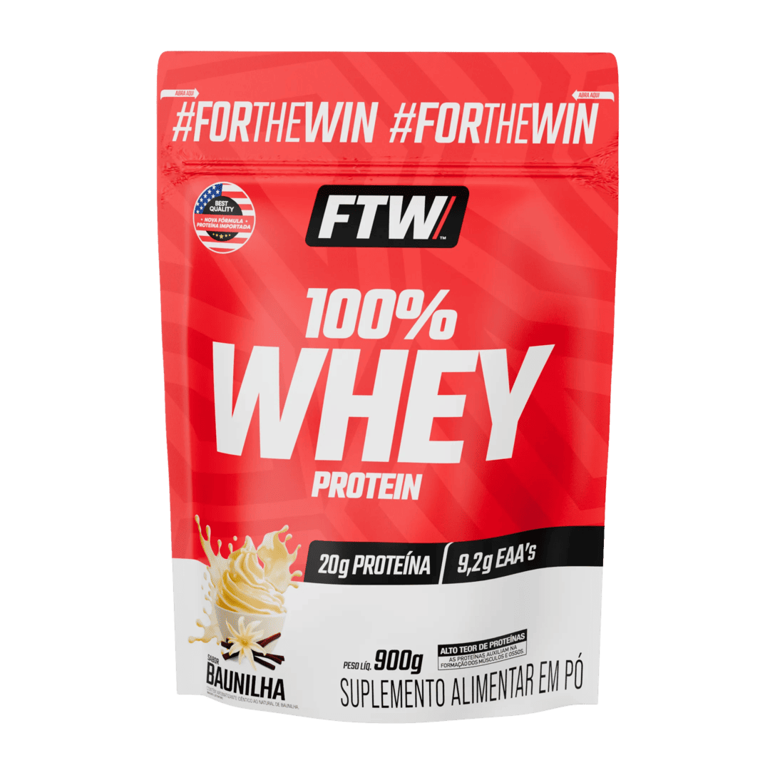 100% Whey Protein Concentrado Baunilha Refil 900g - FTW