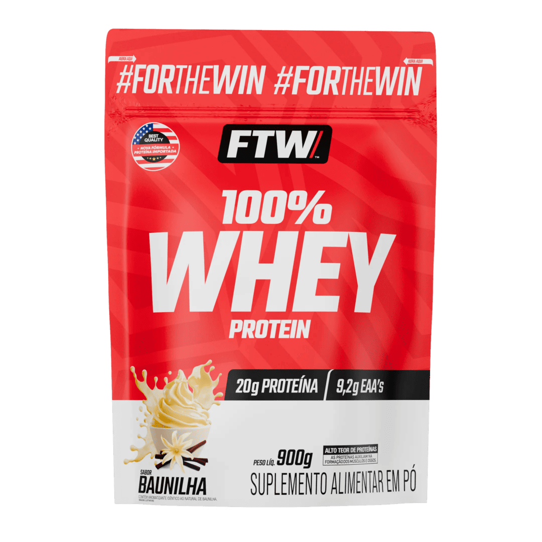100% Whey Protein Concentrado Baunilha Refil 900g - FTW