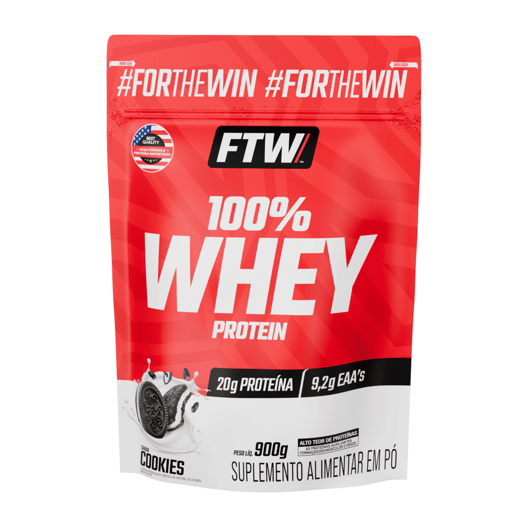 100% Whey Protein Concentrado Cookies Refil 900g - FTW