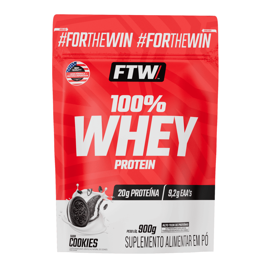 100% Whey Protein Concentrado Cookies Refil 900g - FTW