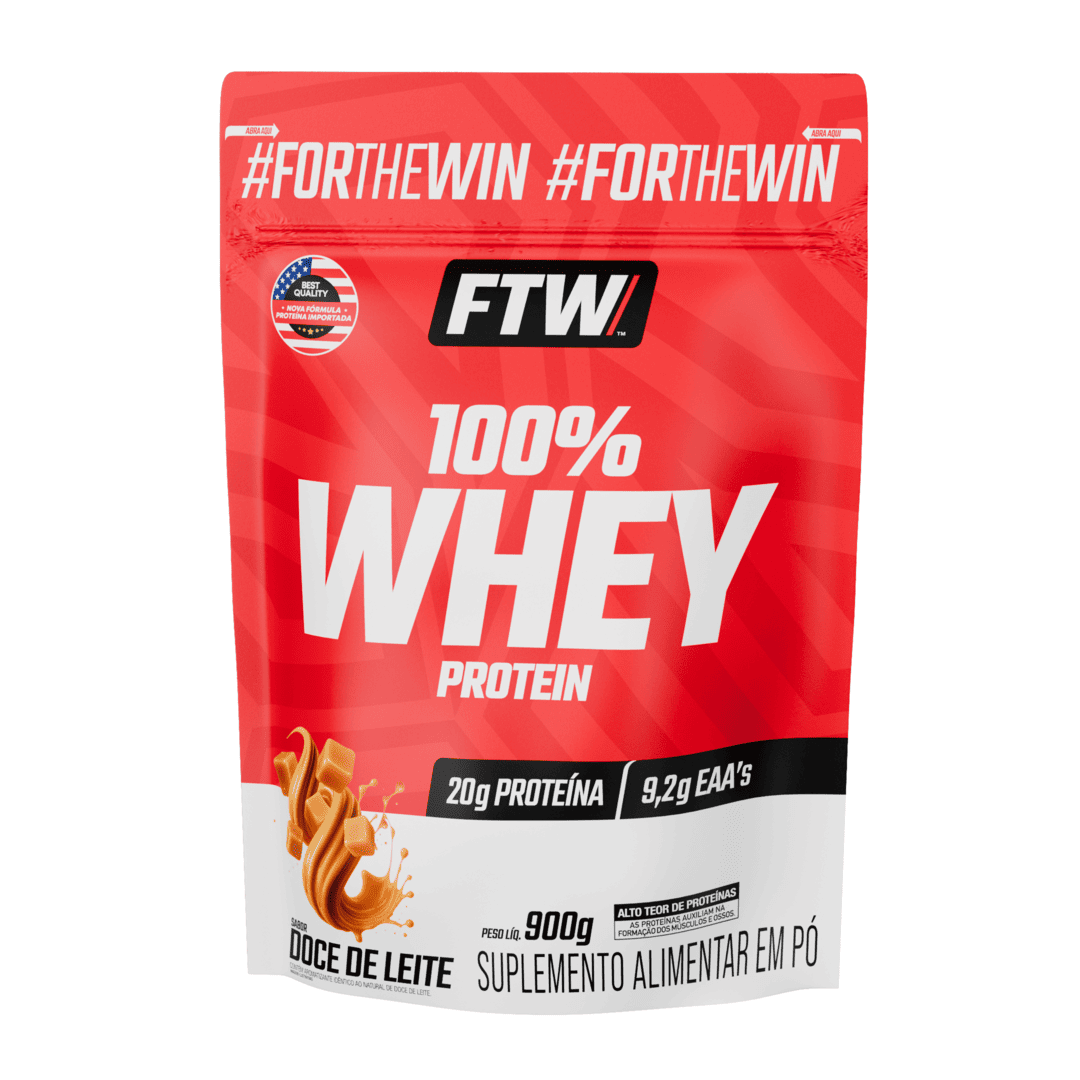 100% Whey Protein Concentrado Sabor Doce de Leite Refil 900g - FTW