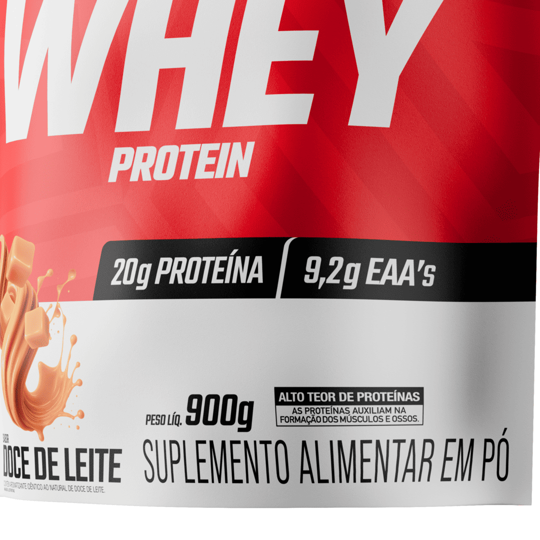 100% Whey Protein Concentrado Sabor Doce de Leite Refil 900g - FTW