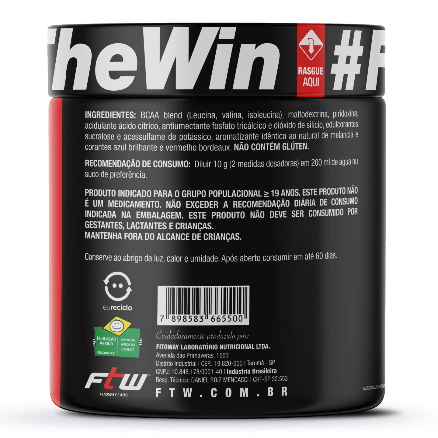 BCAA 2:1:1 200g Sabor Melancia - FTW