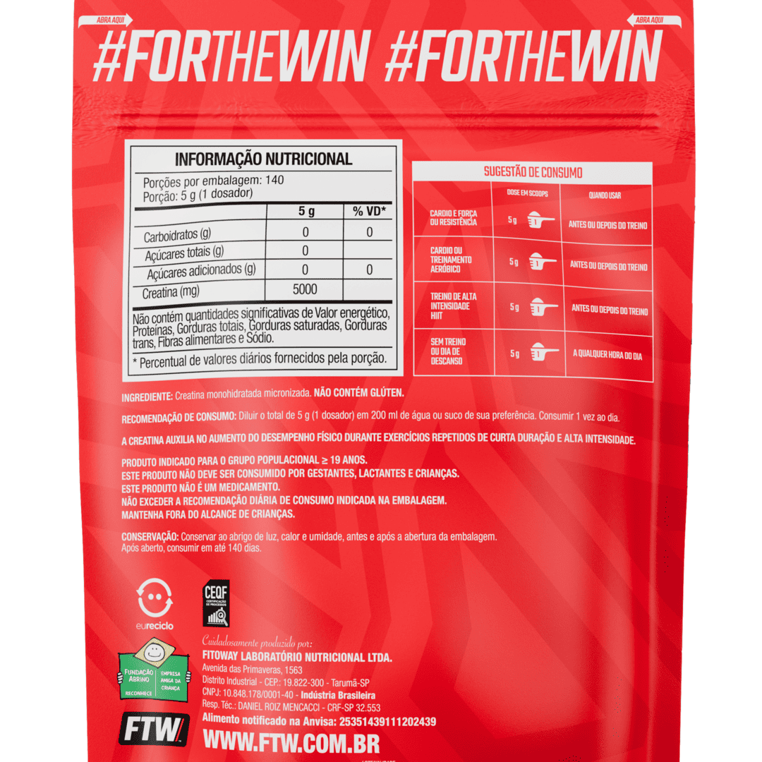 Creatina Monohidratada Refil FTW 700g
