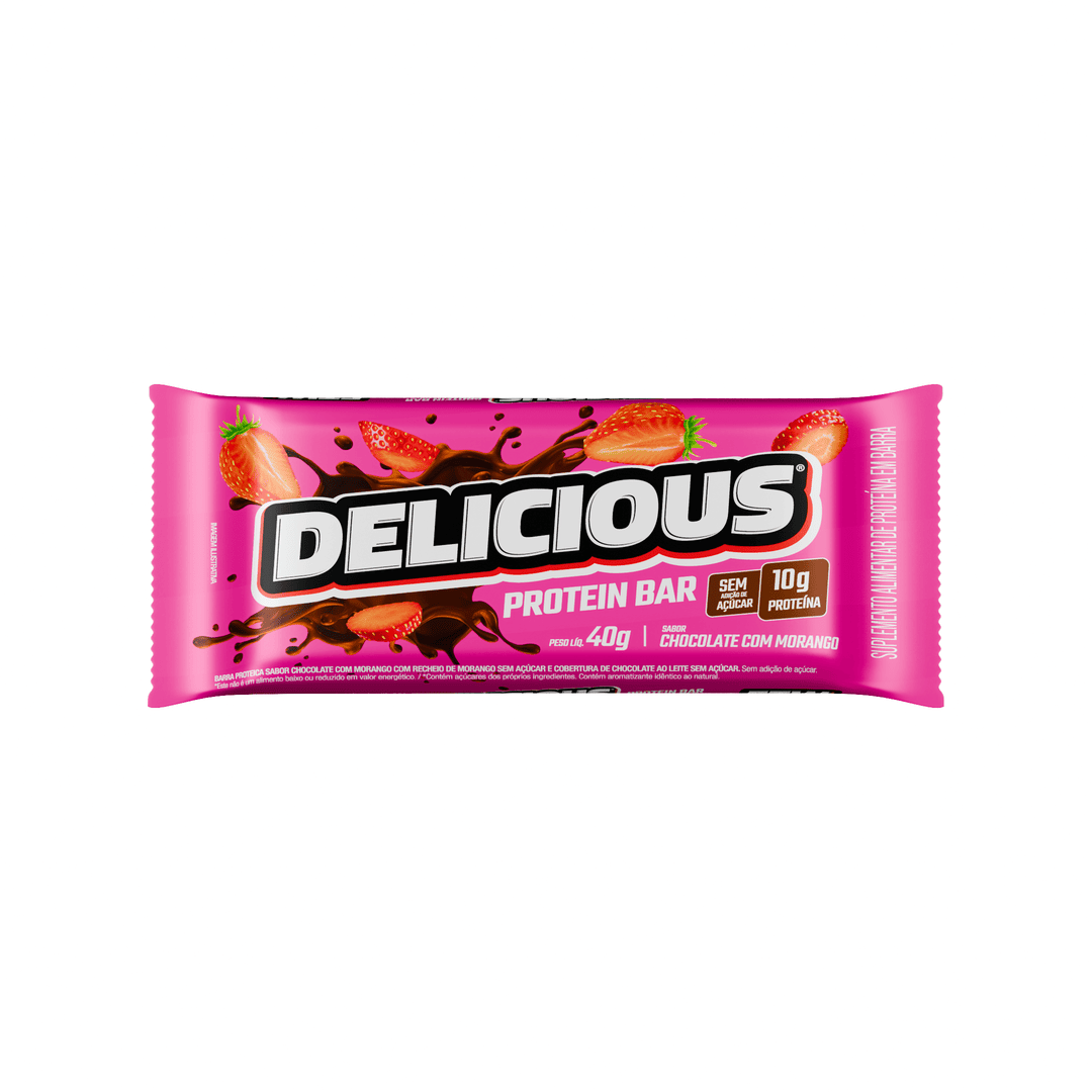Barra de Proteína Delicious Chocolate com Morango 40g - FTW