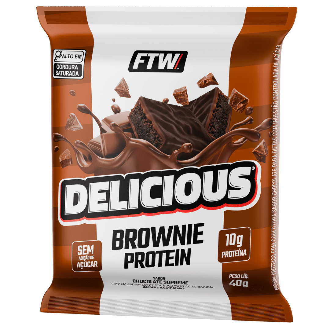 Brownie Proteico Delicious Sabor Chocolate Supreme 40g - FTW