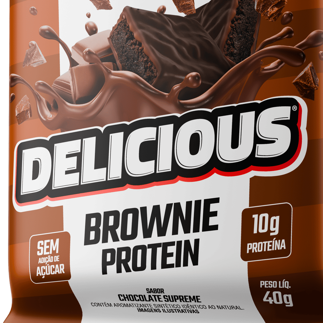 Brownie Proteico Delicious Sabor Chocolate Supreme 40g - FTW