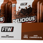 Delicious Brownie Protein Caixa com 12 Unidades 480g Sabor Chocolate Supreme - FTW