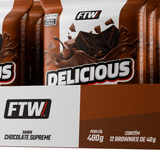 Delicious Brownie Protein Caixa com 12 Unidades 480g Sabor Chocolate Supreme - FTW