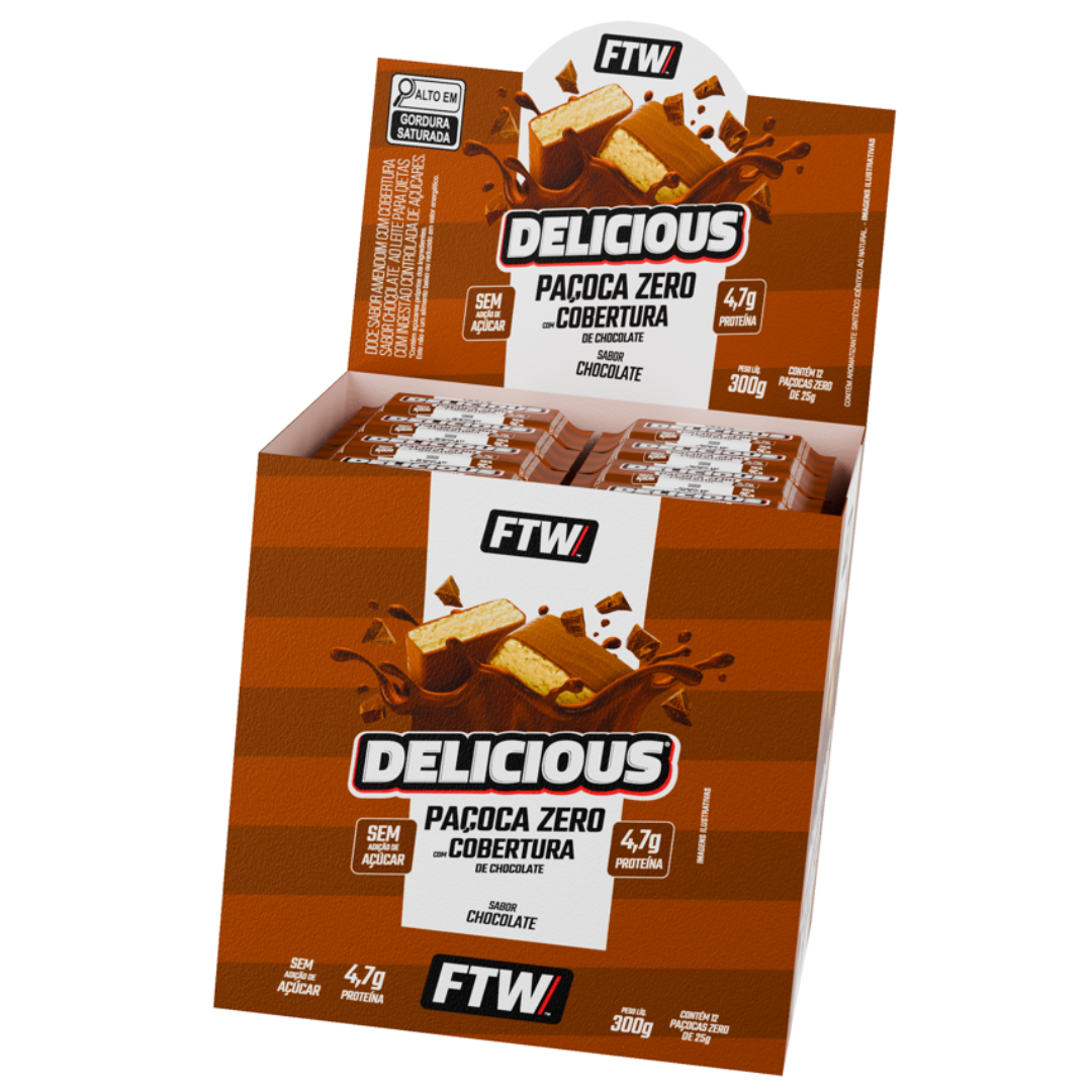 Delicious Paçoca Zero Açúcar Caixa 12 Unidades - FTW