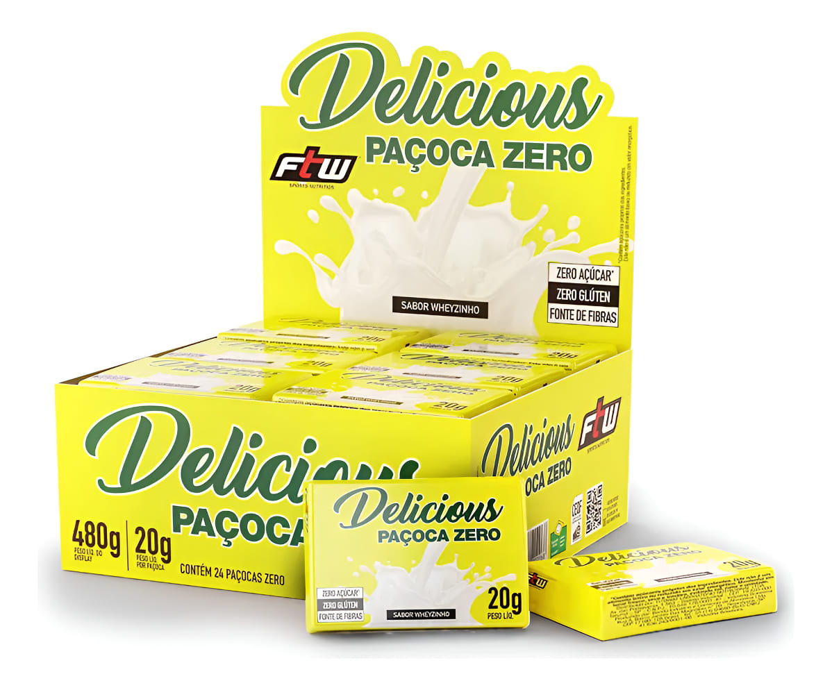 Delicious Paçoca Zero Wheyzinho 24 Unidades 480g - FTW