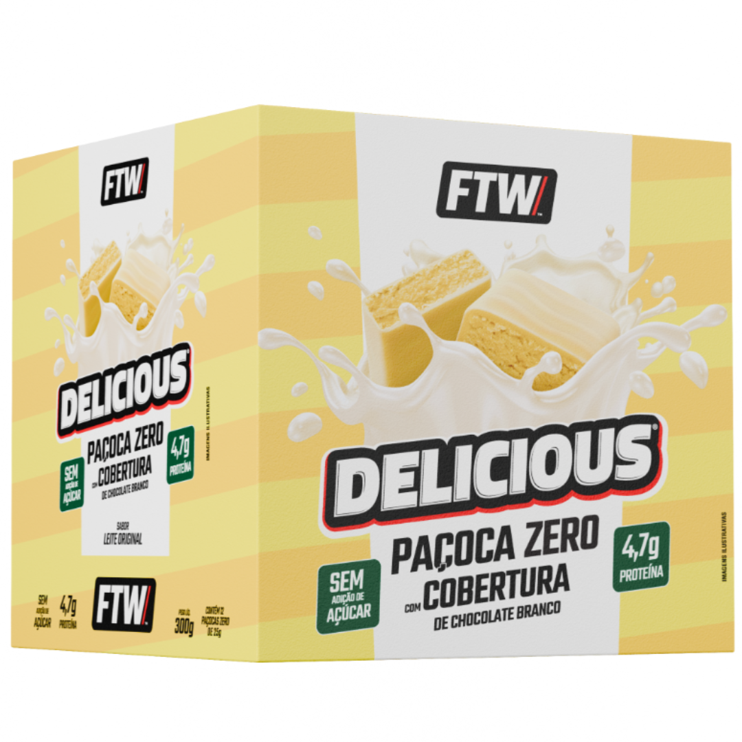 Delicious Paçoca Zero Leite Original Caixa 12 Unidades - FTW