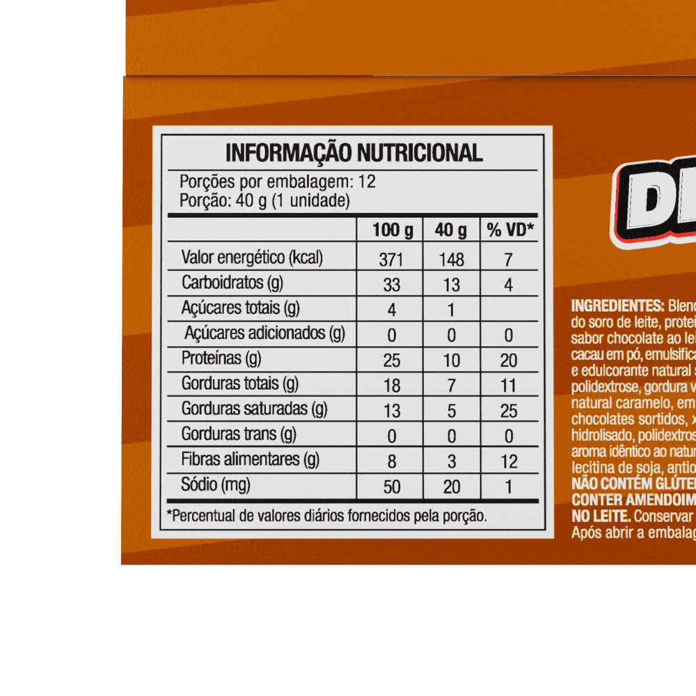 Delicious Protein Bar Caixa com 12 Unidades 480g - FTW