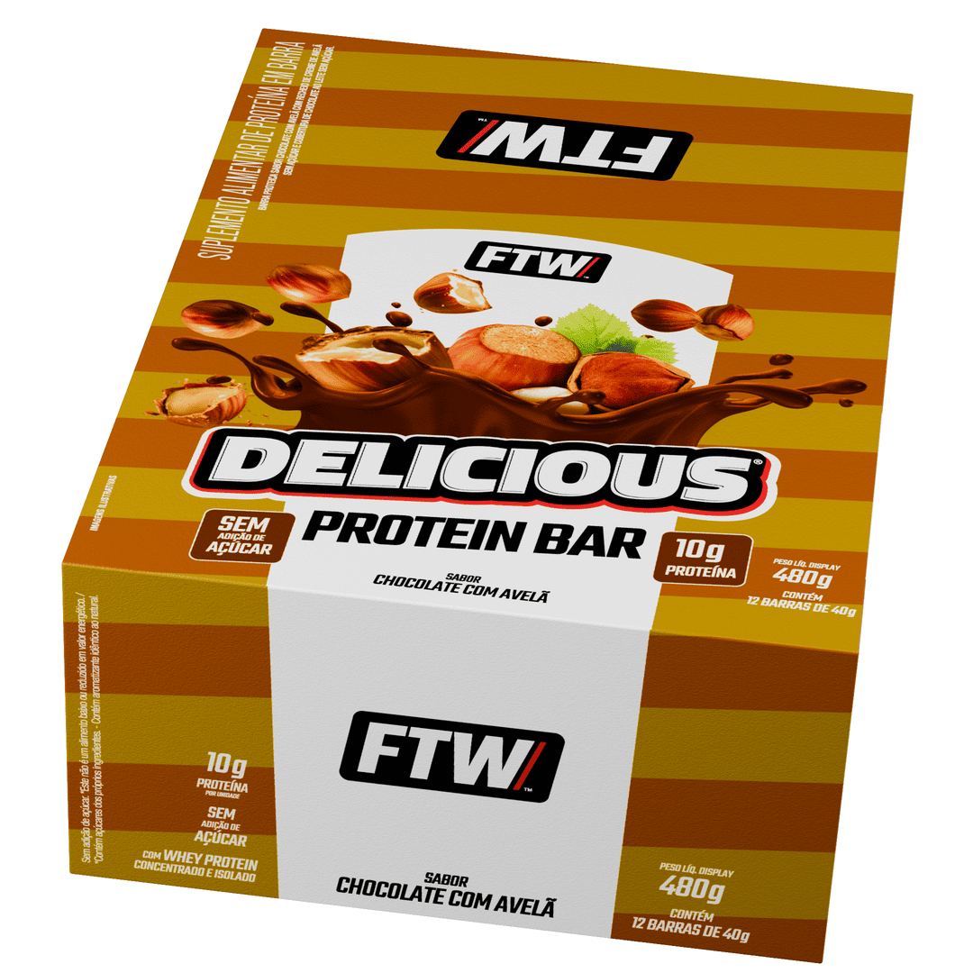 Delicious Protein Bar Caixa com 12 Unidades 480g - FTW
