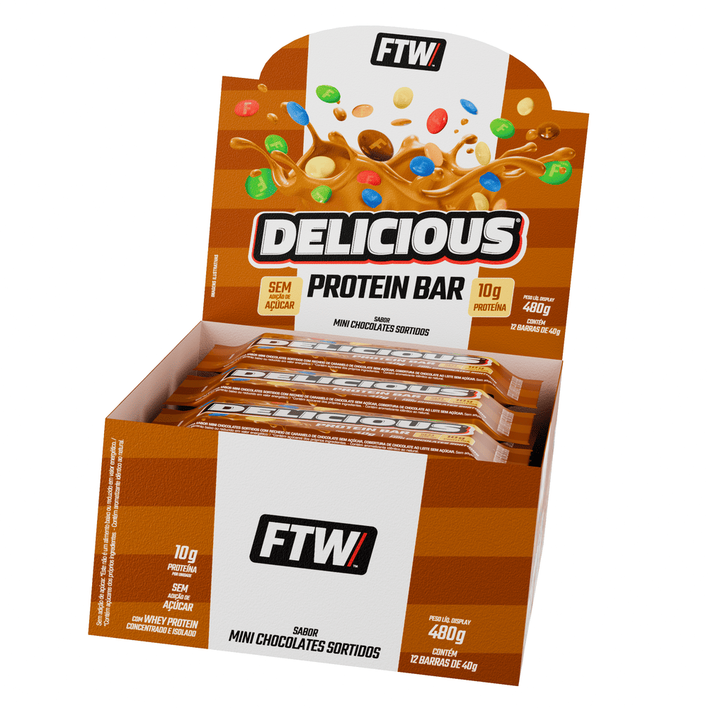 Delicious Protein Bar Caixa com 12 Unidades 480g - FTW