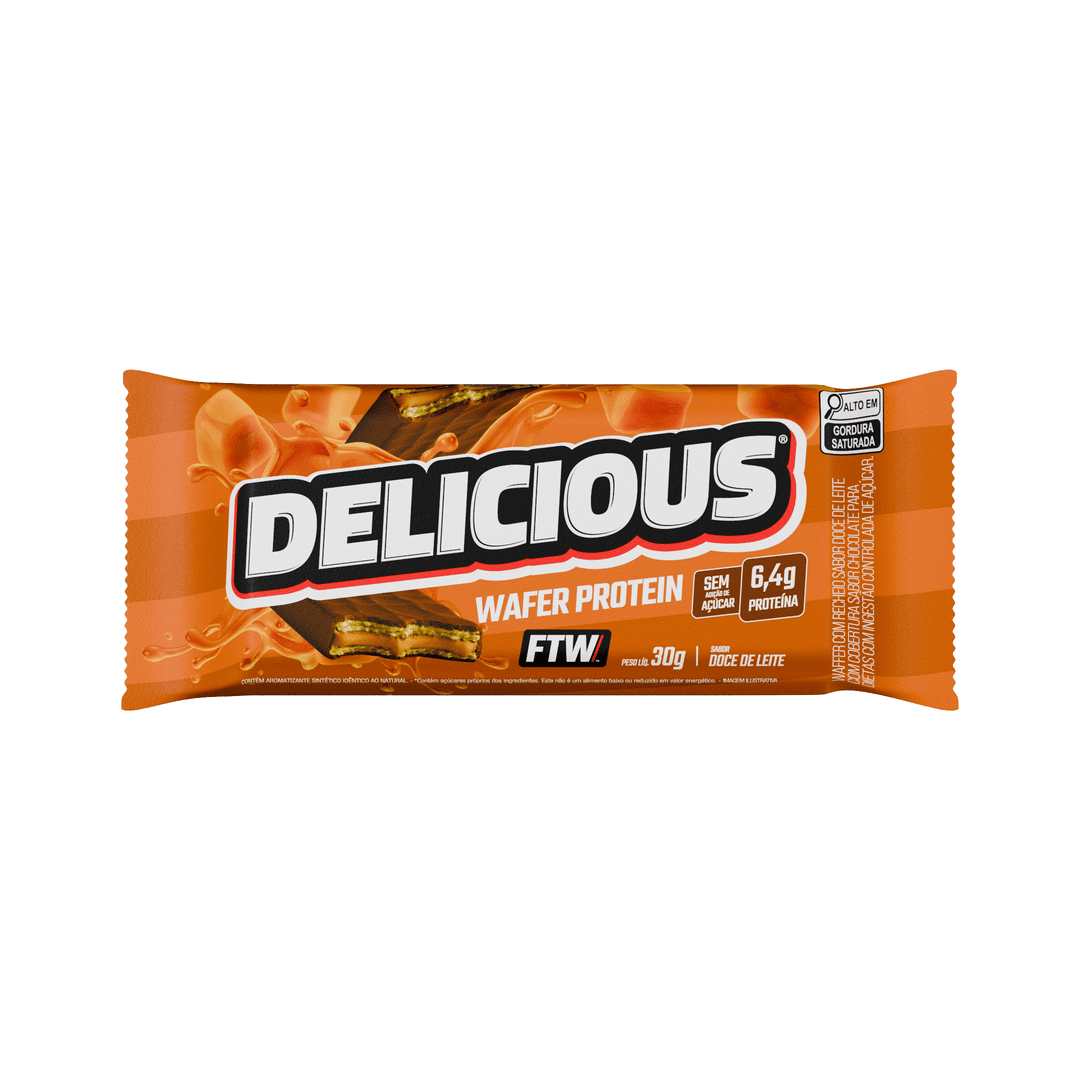 Wafer Protein Delicious Sabor Doce de Leite 30g - FTW