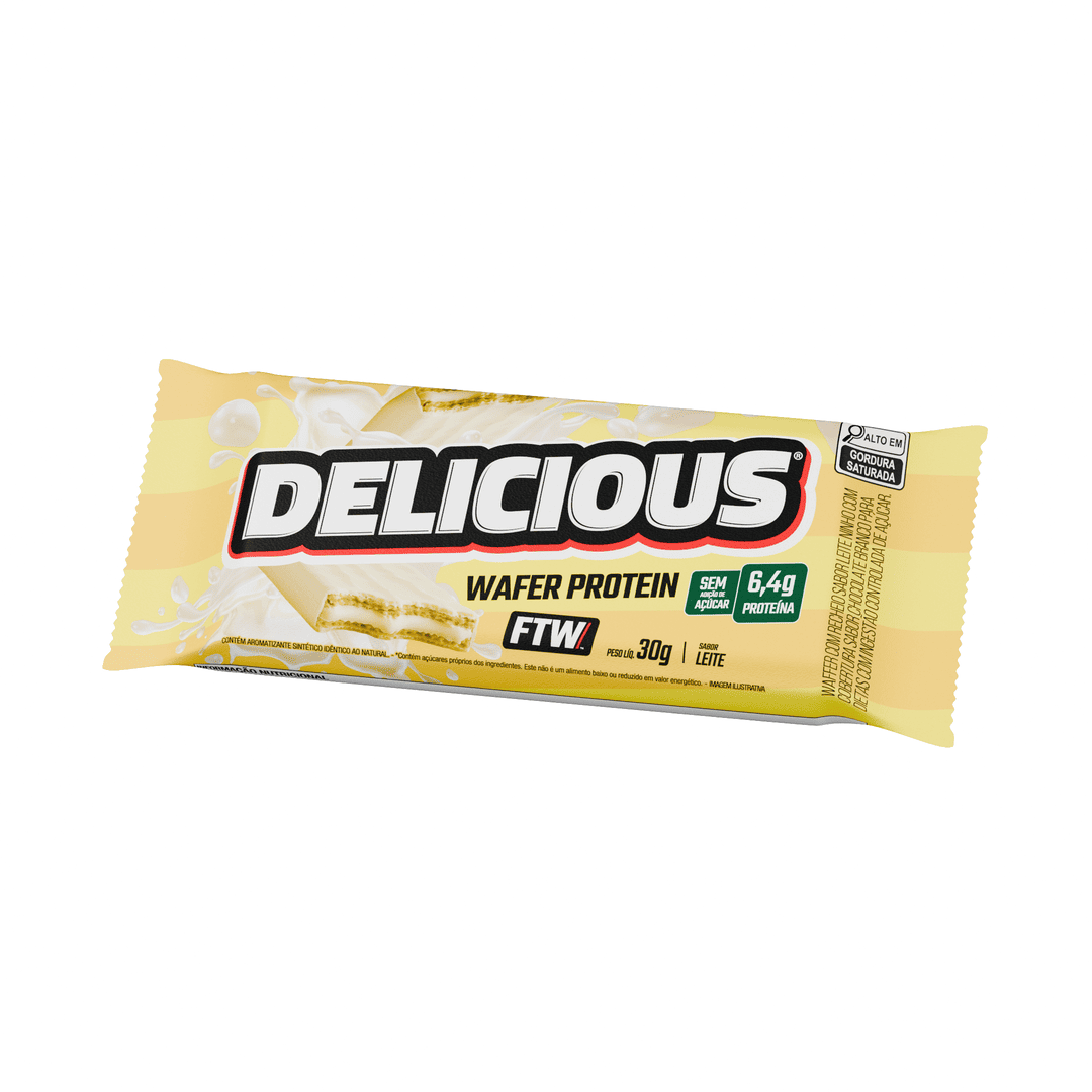 Wafer Protein Delicious Sabor Leite 30g - FTW