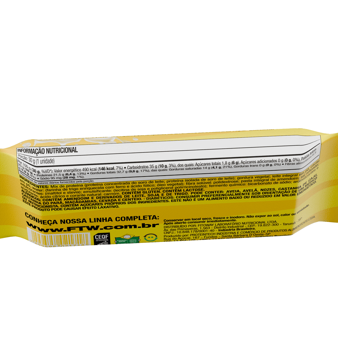 Wafer Protein Delicious Sabor Leite 30g - FTW