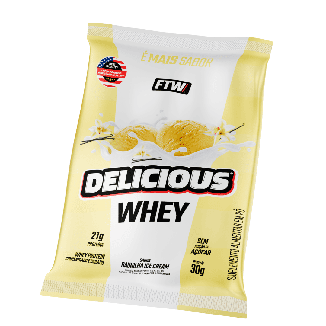 Whey Protein Delicious Sachê 30g Sabor Baunilha Ice Cream - FTW