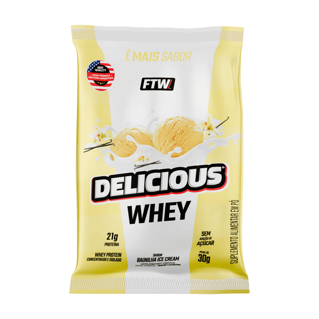 Whey Protein Delicious Sachê 30g Sabor Baunilha Ice Cream - FTW