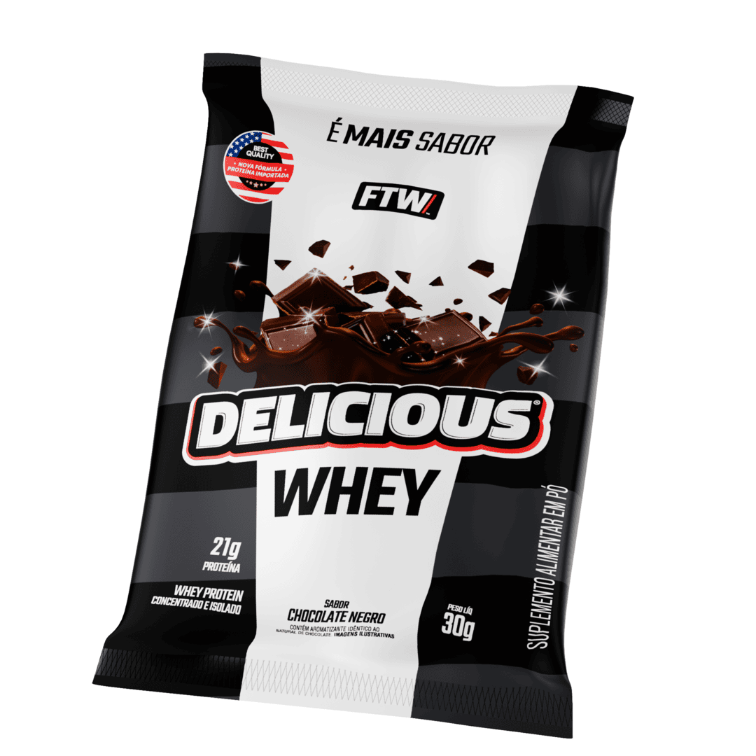 Whey Protein Delicious Sachê Sabor Chocolate Negro 30g - FTW