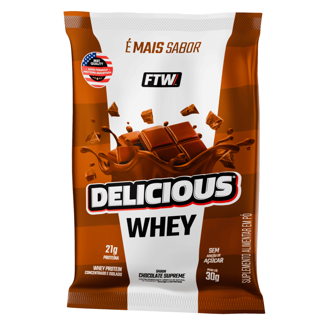 Whey Protein Delicious Sachê Sabor Chocolate Supreme 30g - FTW