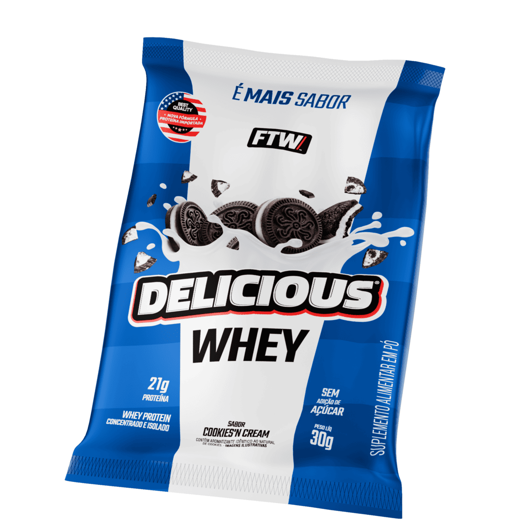 Whey Protein Delicious Sachê Sabor Cookies'N Cream 30g - FTW