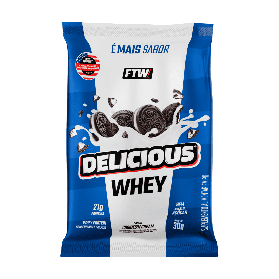 Whey Protein Delicious Sachê Sabor Cookies'N Cream 30g - FTW