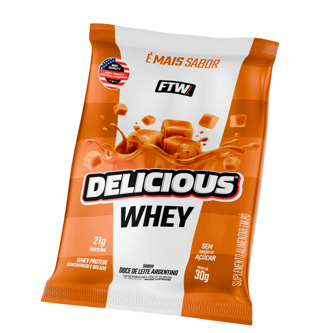 Whey Protein Delicious Sachê Sabor Doce de Leite Argentino 30g - FTW