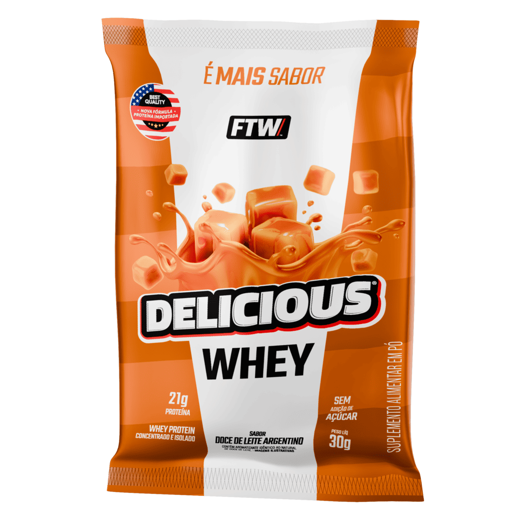 Whey Protein Delicious Sachê Sabor Doce de Leite Argentino 30g - FTW