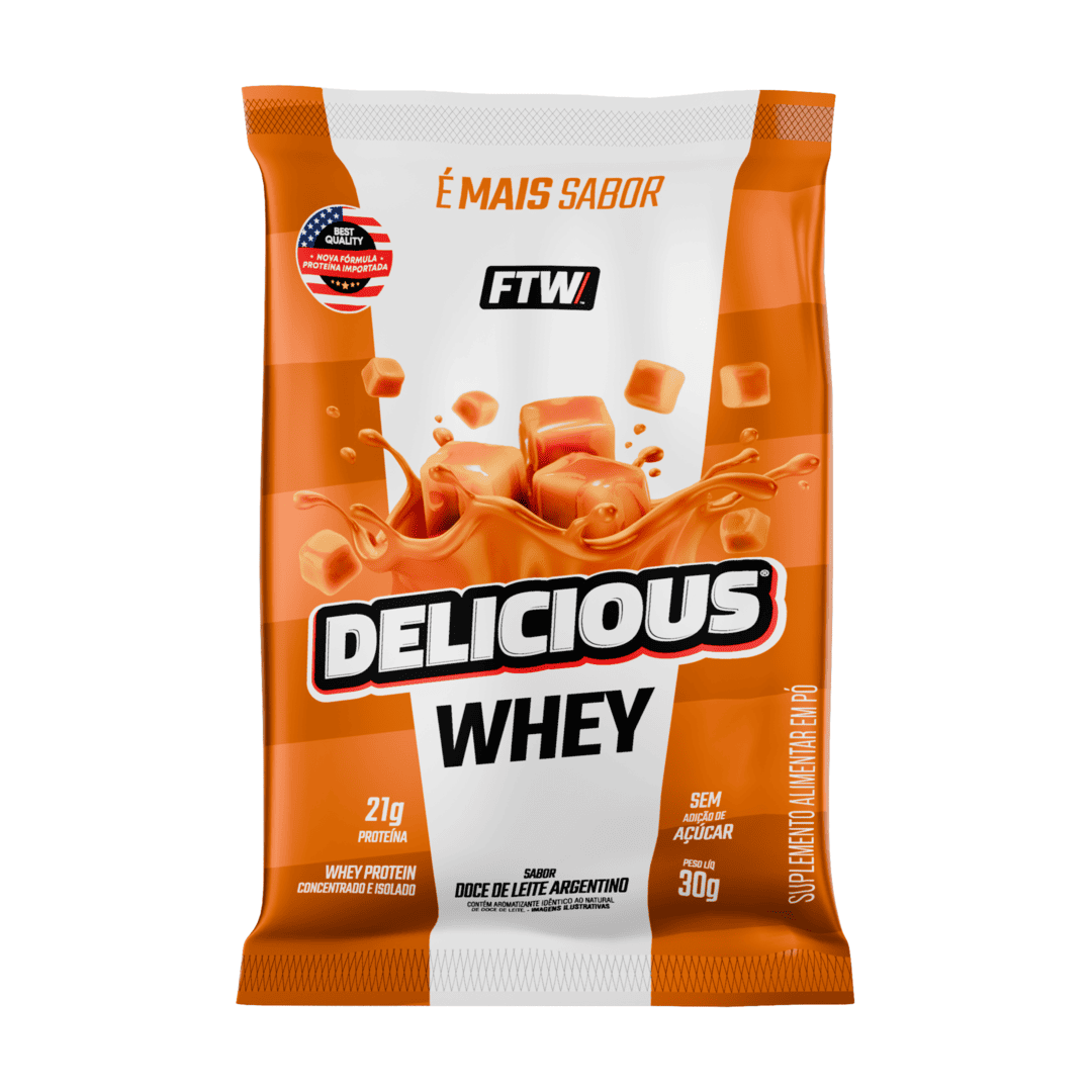 Whey Protein Delicious Sachê Sabor Doce de Leite Argentino 30g - FTW
