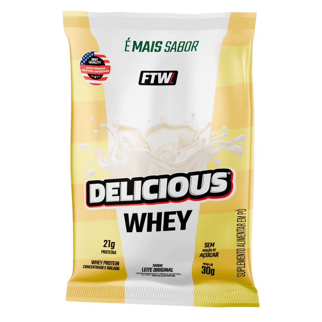 Whey Protein Delicious Sachê Sabor Leite Original 30g - FTW