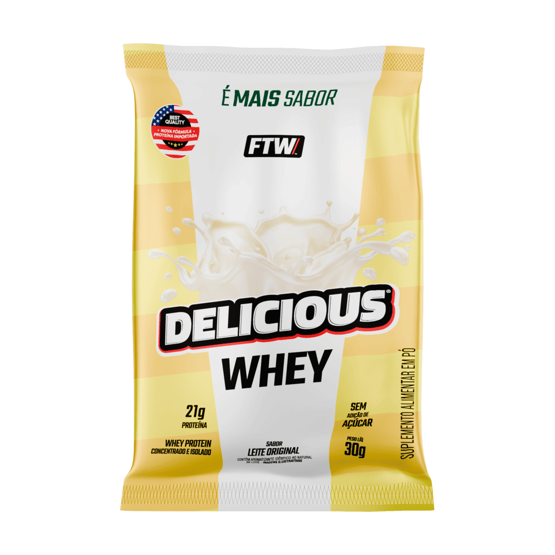 Whey Protein Delicious Sachê Sabor Leite Original 30g - FTW