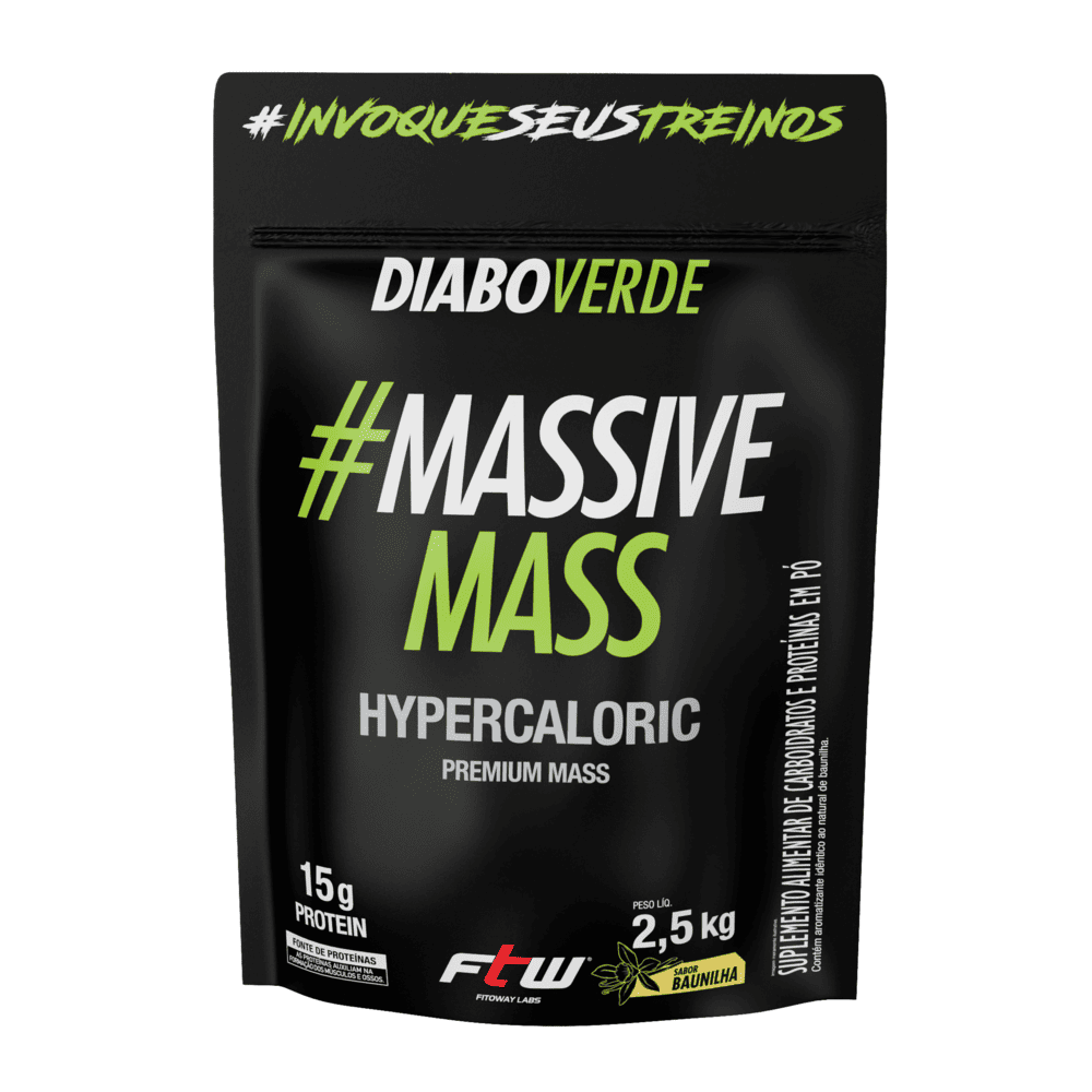 Diabo Verde #Massive Mass Hypercaloric 2,5 Kg Sabor Baunilha