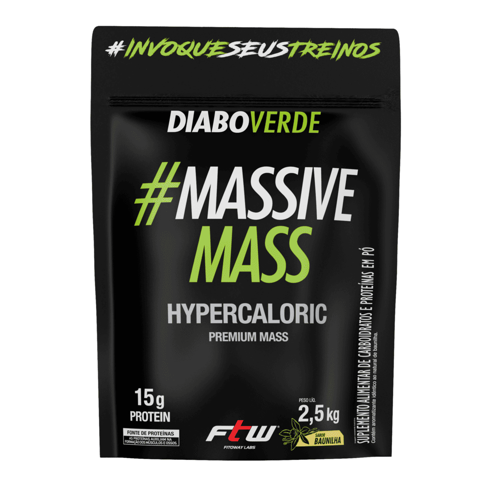 Diabo Verde #Massive Mass Hypercaloric 2,5 Kg Sabor Baunilha