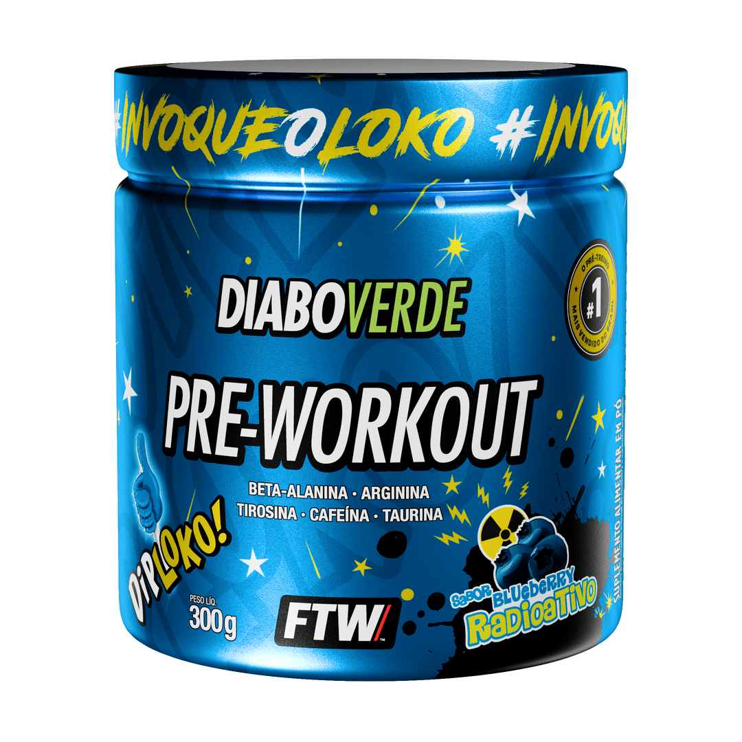 Pré-Treino Diabo Verde Dip Loko! 300g Blueberry Radioativo