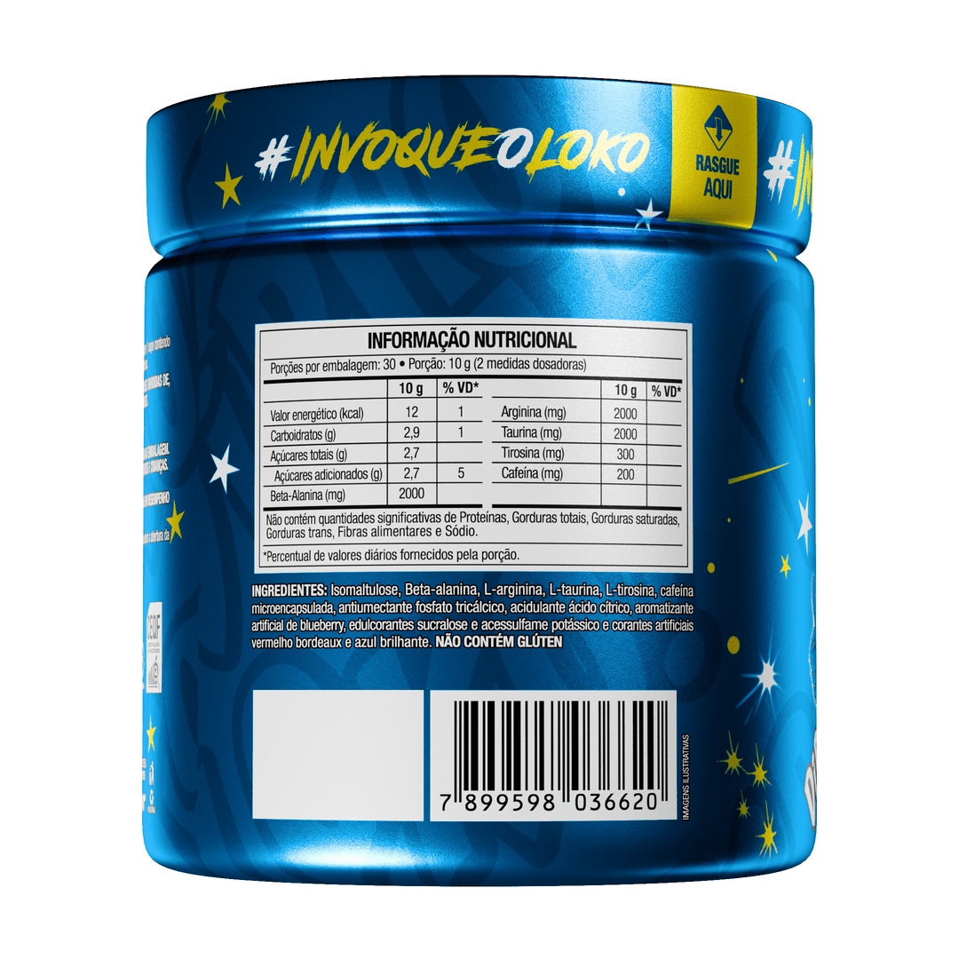 Pré-Treino Diabo Verde Dip Loko! 300g Blueberry Radioativo