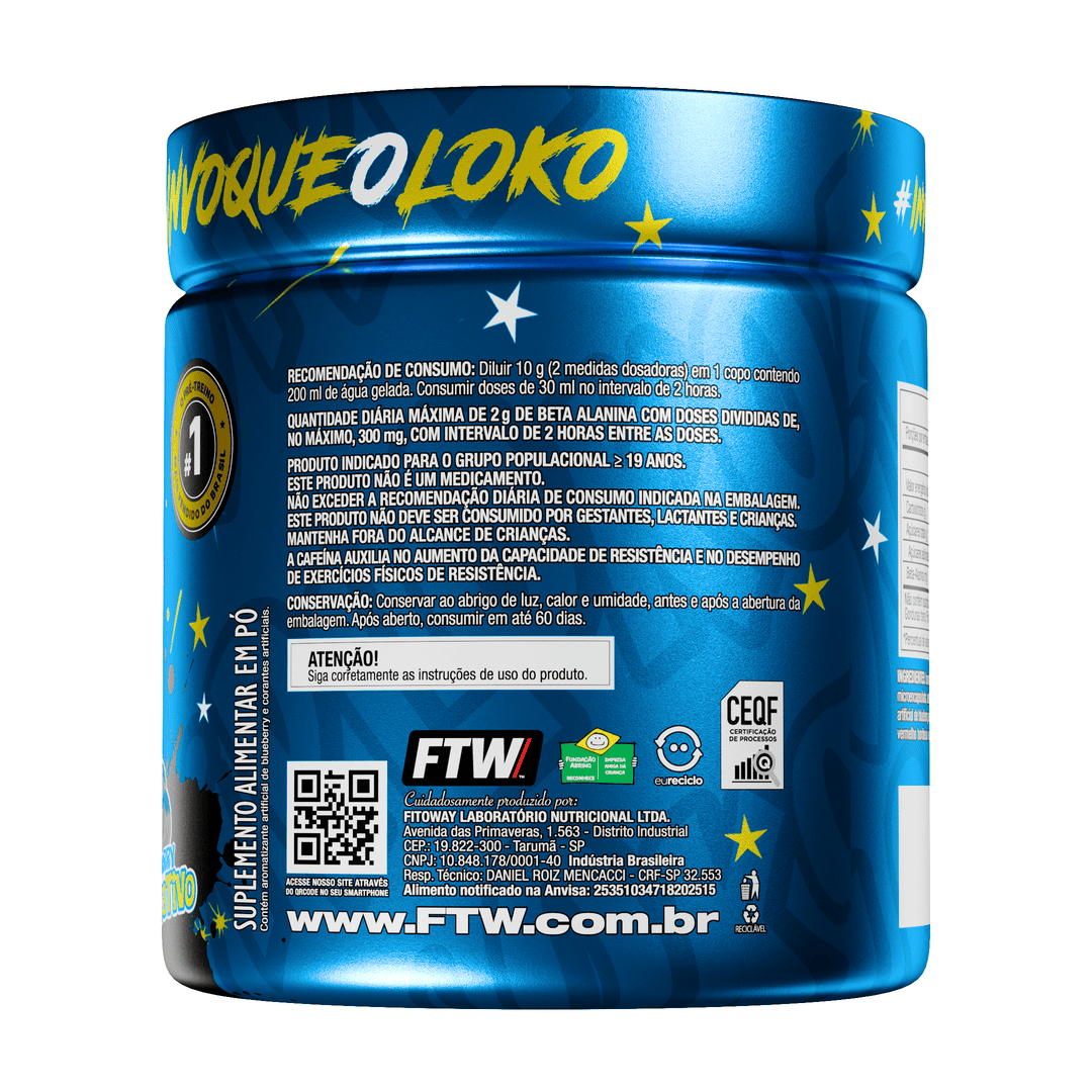 Pré-Treino Diabo Verde Dip Loko! 300g Blueberry Radioativo