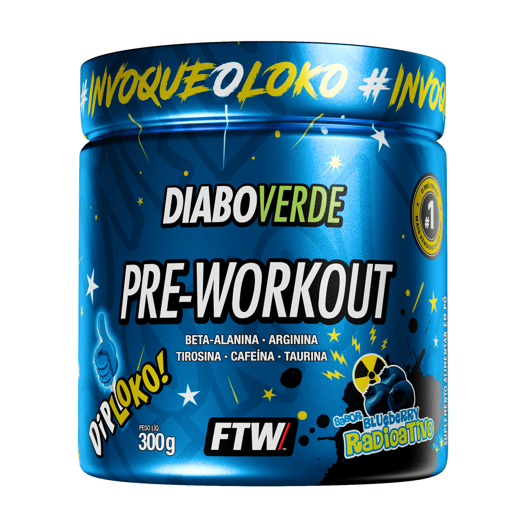 Pré-Treino Diabo Verde Dip Loko! 300g Blueberry Radioativo