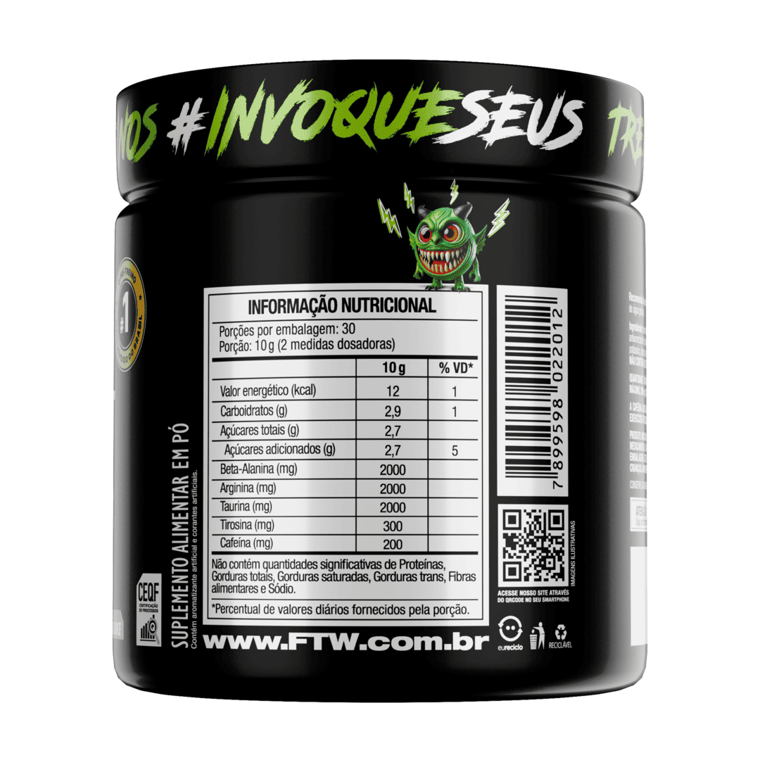 Pré-Treino Diabo Verde 300g Algodão Doce