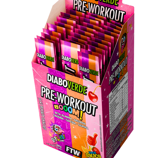 Pré-Treino Diabo Verde Dip Loko BOOM 30 Sticks Salada de Fruta - FTW 