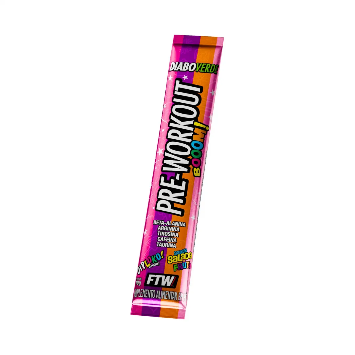 Pré-Treino Diabo Verde Dip Loko BOOM 30 Sticks Salada de Fruta - FTW 