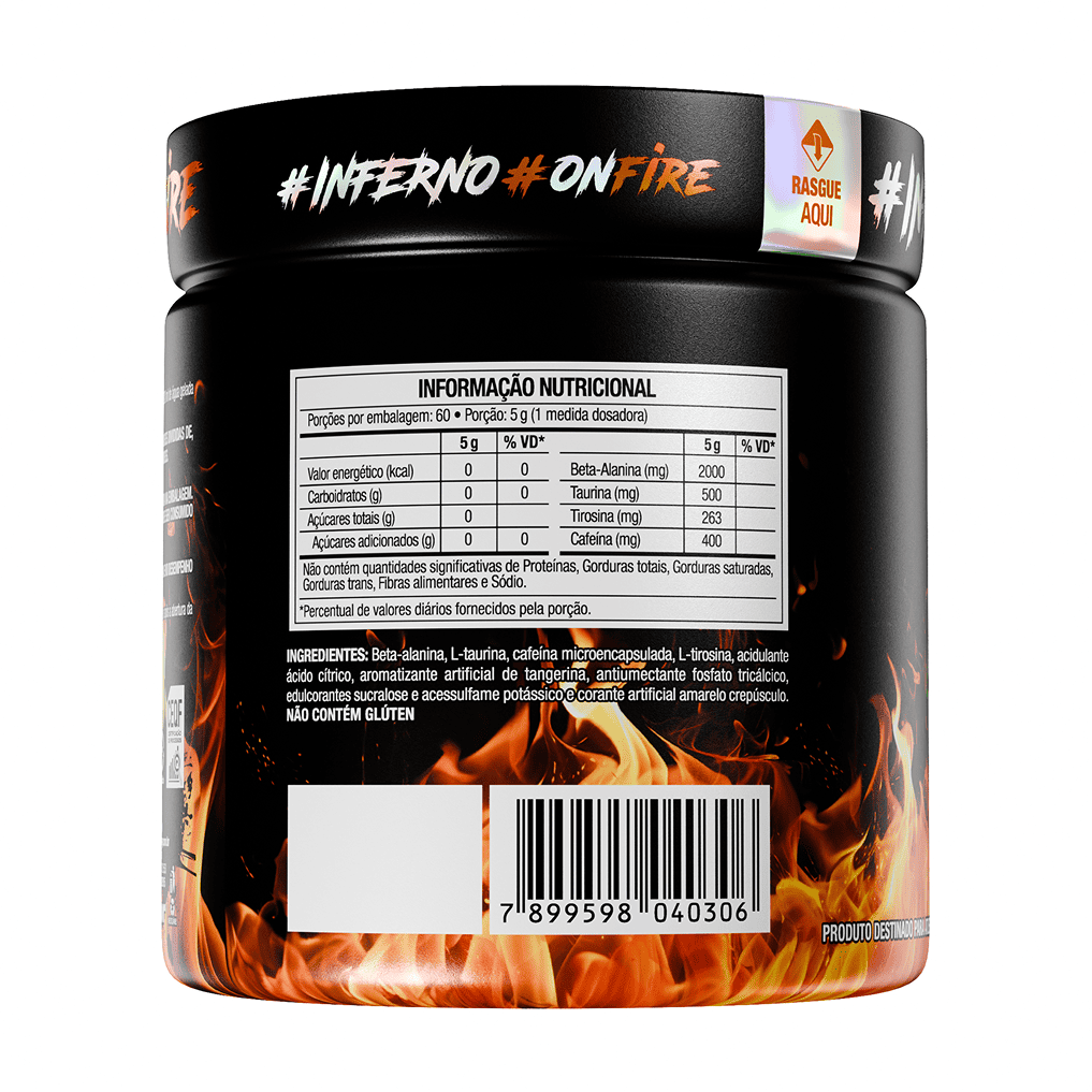Pré-Treino Diabo Verde INFERNO Tangerina Fire 300g - FTW 
