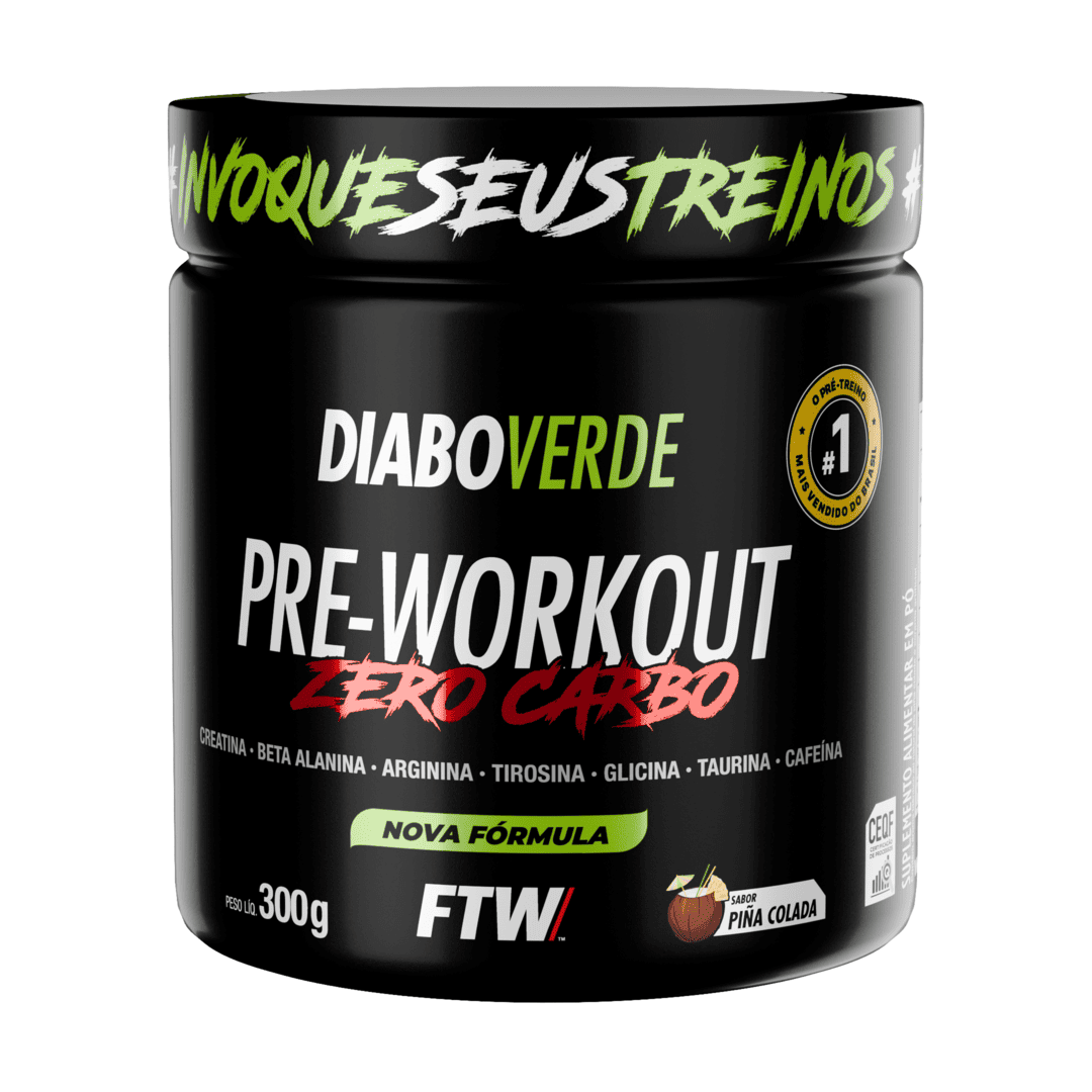 Pré-Treino Diabo Verde Zero Carbo 300g Piña Colada
