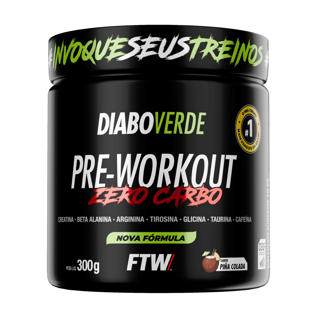 Pré-Treino Diabo Verde Zero Carbo 300g Piña Colada