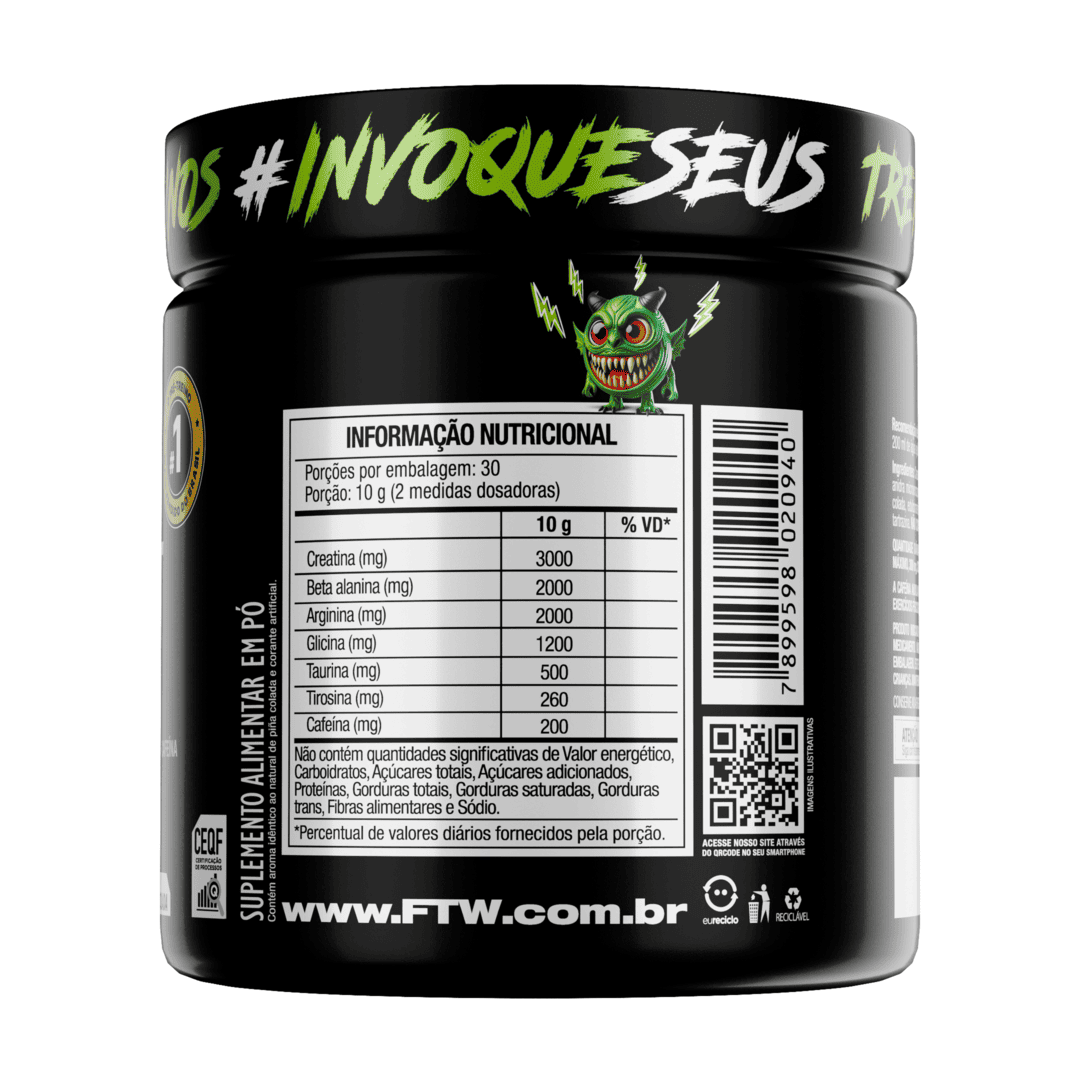 Pré-Treino Diabo Verde Zero Carbo 300g Piña Colada